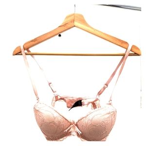 Pink Lace Push Up Bra